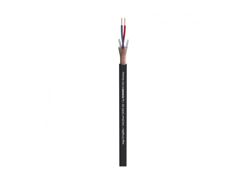 SOMMER CABLE Stage 22 Highflex; 2 x 0,22 mm2; PVC O 6,40 mm; black